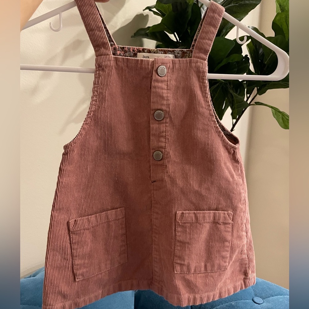 Zara Pink Corduroy Jumper Dress
